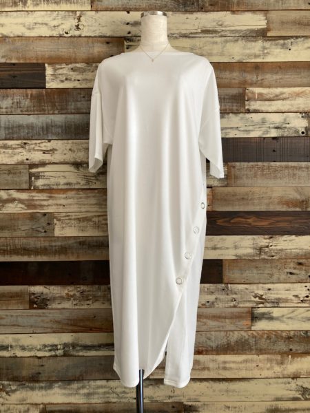 『スナップスリットロングTシャツ』フロント/OSMOSIS(オズモーシス)