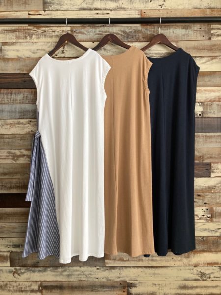 強撚アシメ切替ワンピース/バック